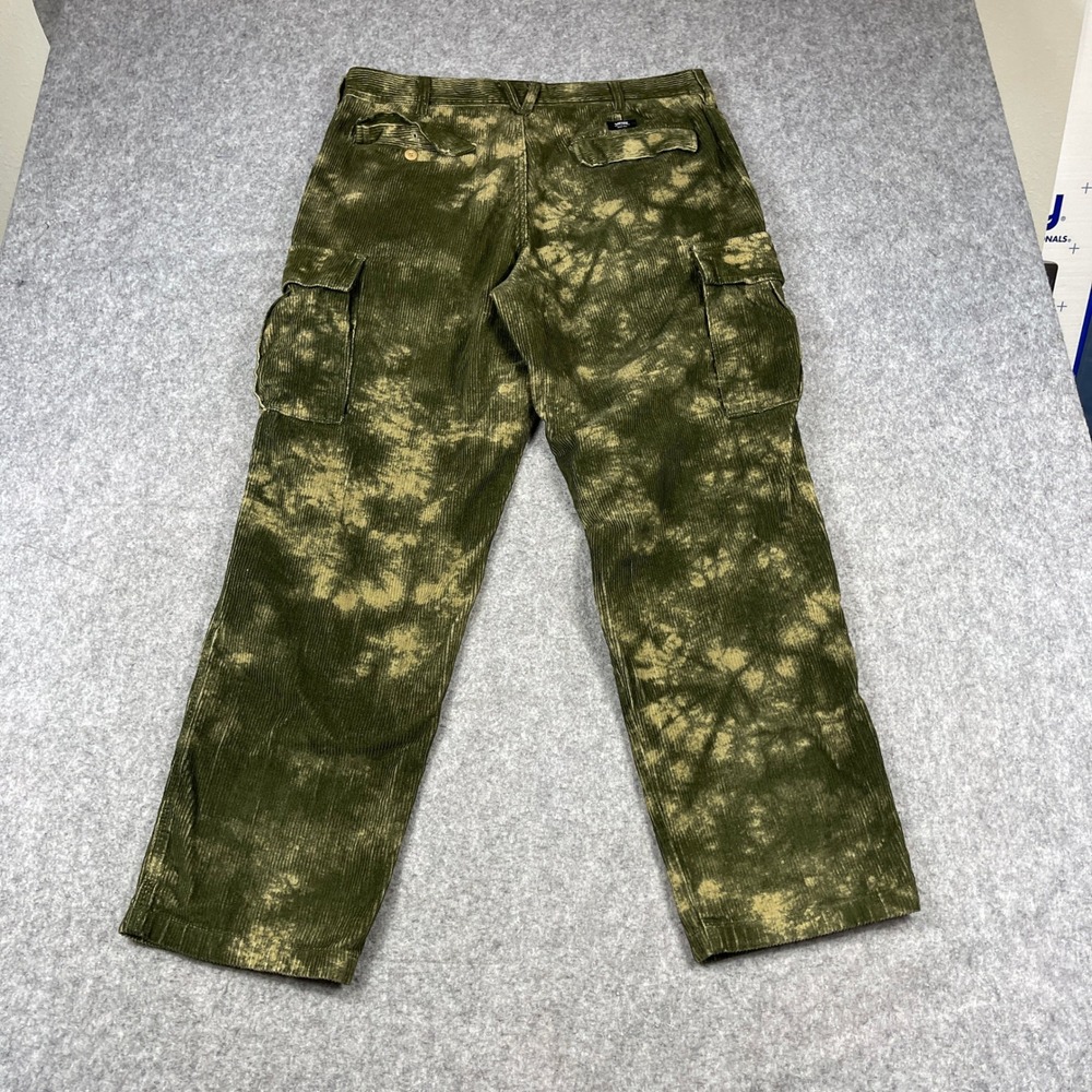 Vans Corduroy Loose Tapered Tie Dye Cargo Pants Mens 34 Olive Green - Picture 2 of 15
